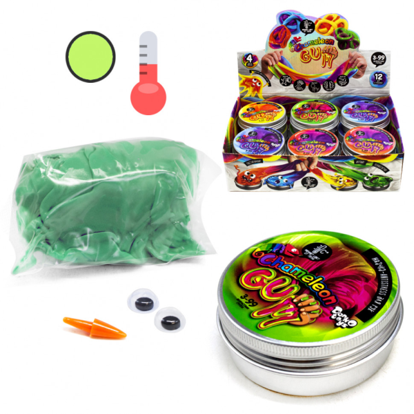 Жвачка для рук "Chameleon Gum" GUM-01 в металлической коробочке (Зелёно-салатовый)