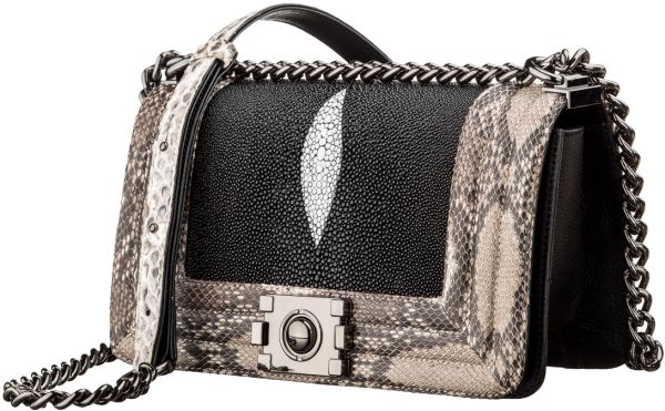 Сумка STINGRAY LEATHER 18225 из натуральной кожи морского ската Черная Сумка STINGRAY LEATHER 18225 из натуральной кожи морского ската Черная