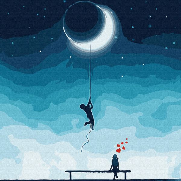 Картина по номерам "Для тебя - луна с неба" Идейка KHO5042 50х50 см