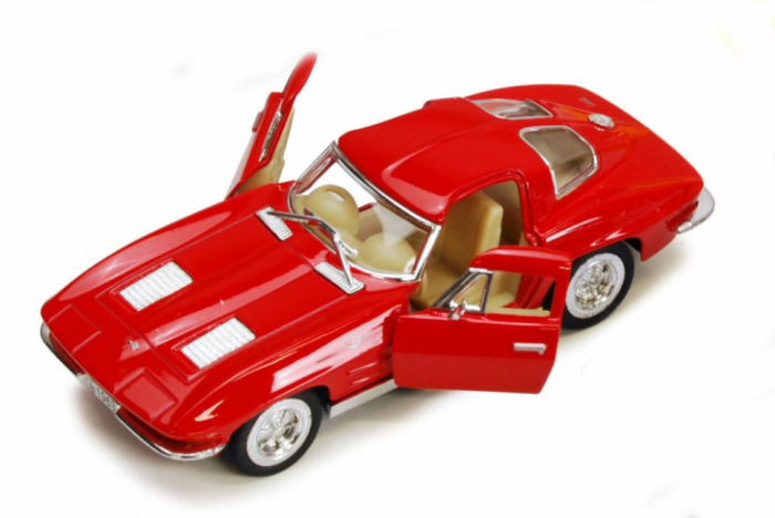 Детская модель машинки Corvette "Sting Rey" 1963 Kinsmart KT5358W инерционная, 1:32 (Red)