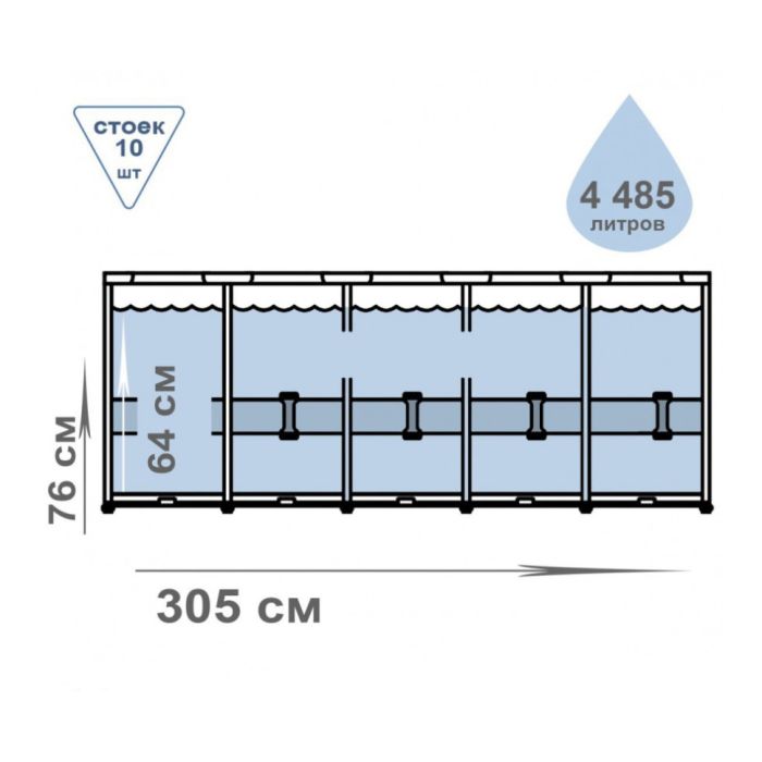 Бассейн каркасний Intex 28206 305*76см, 4485 л.
