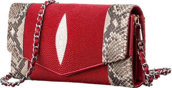 Сумка-клатч STINGRAY LEATHER 18216 из натуральной кожи морского ската Красная Сумка-клатч STINGRAY LEATHER 18216 из натуральной кожи морского ската Красная