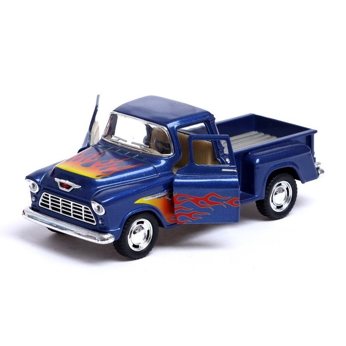 Машинка металлическая инерционная Пикап Chevy Stepside (1955) Kinsmart KT5330FW  1:32 (Синий)