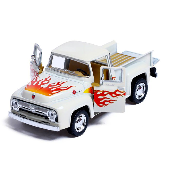 Машинка металлическая инерционная Pickup FORD F-100 (1956) Kinsmart KT5385FW  1:38 (Белый)