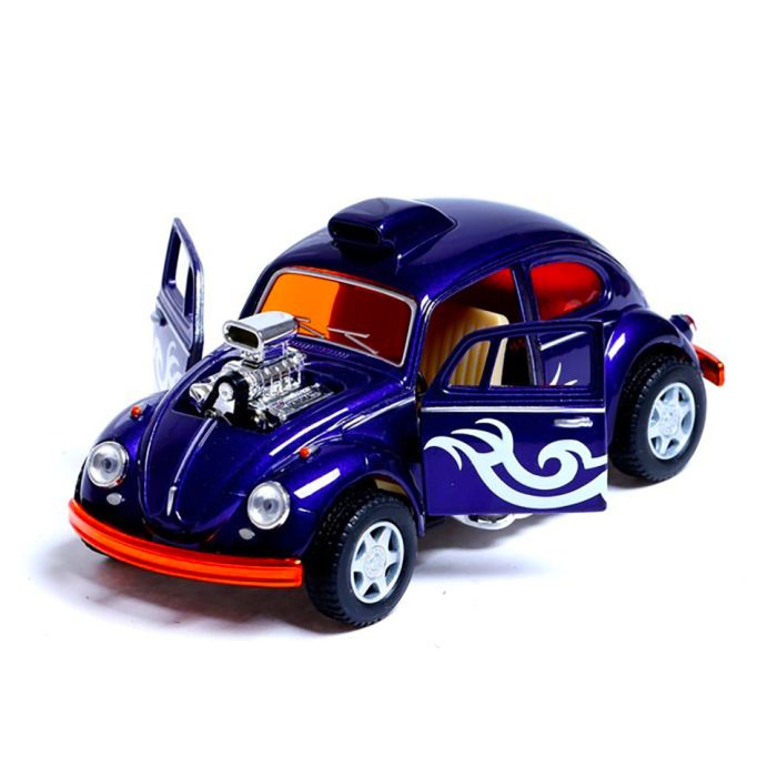 Машинка металлическая инерционная Volkswagen Beetle Custom Dragracer Kinsmart KT5405W  1:32 (Фиолетовый)