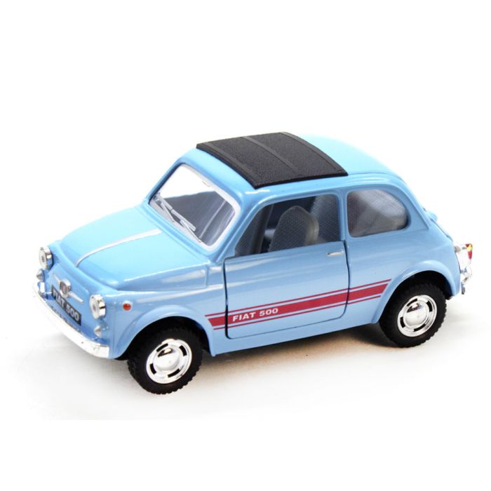 Коллекционная игрушечная модель FIAT 500 KT5004W инерционная (Голубой)