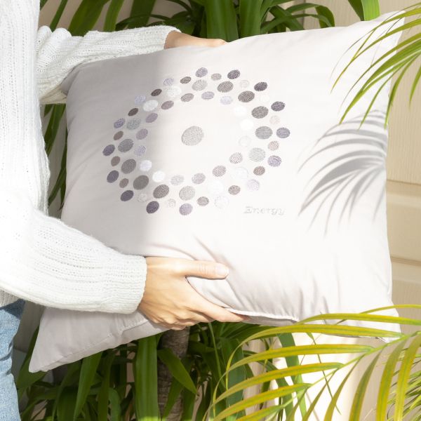 Подушка декоративна Rain з вишивкою ТМ IDEIA 50х50 см св.сірий/Energy