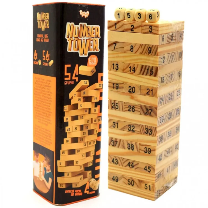 Развивающая настольная игра "NUMBER TOWER" укр. NT-01U