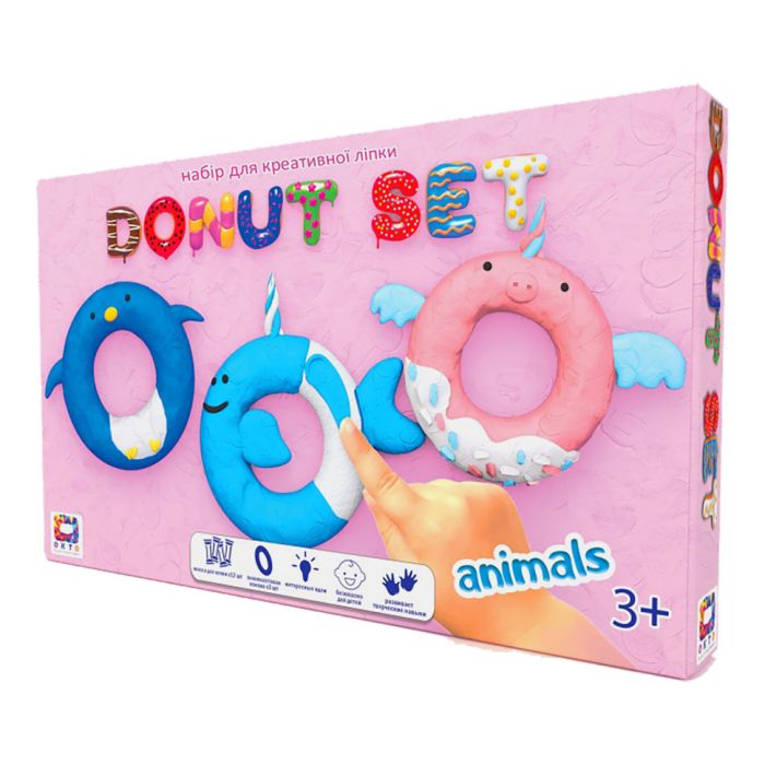 Набор для креативной лепки TM Moon Light Clay Donut Set ANIMALS легкий прыгающий пластилин - РУС 70088