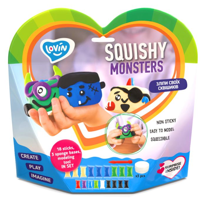 Набор для лепки с воздушным пластилином Squishy Monsters ТМ Lovin 70130