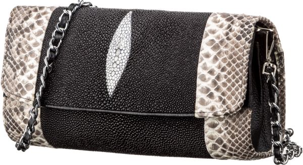 Сумка - клатч STINGRAY LEATHER 18219 из натуральной кожи морского ската Черная Сумка - клатч STINGRAY LEATHER 18219 из натуральной кожи морского ската Черная