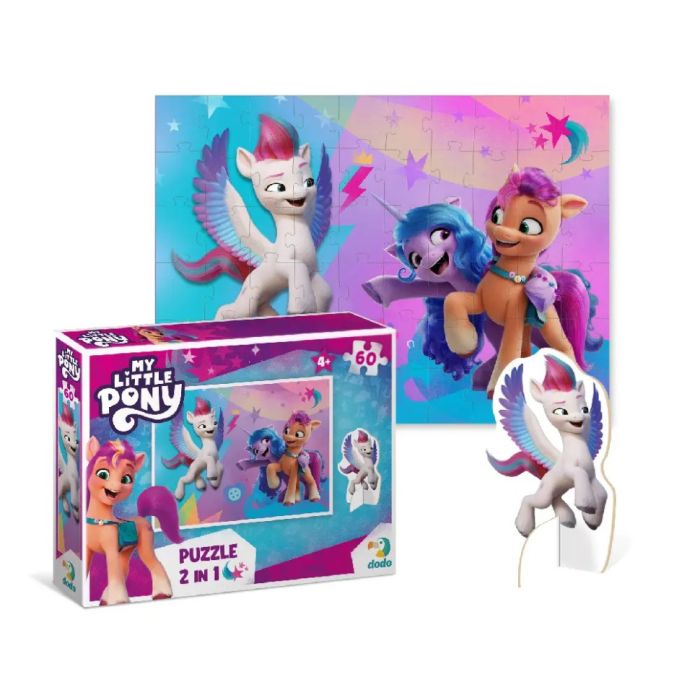 Детские Пазлы My Little Pony "Приключения Санни, Иззи и Зипп" DoDo 200137 60 элементов, с фигуркой