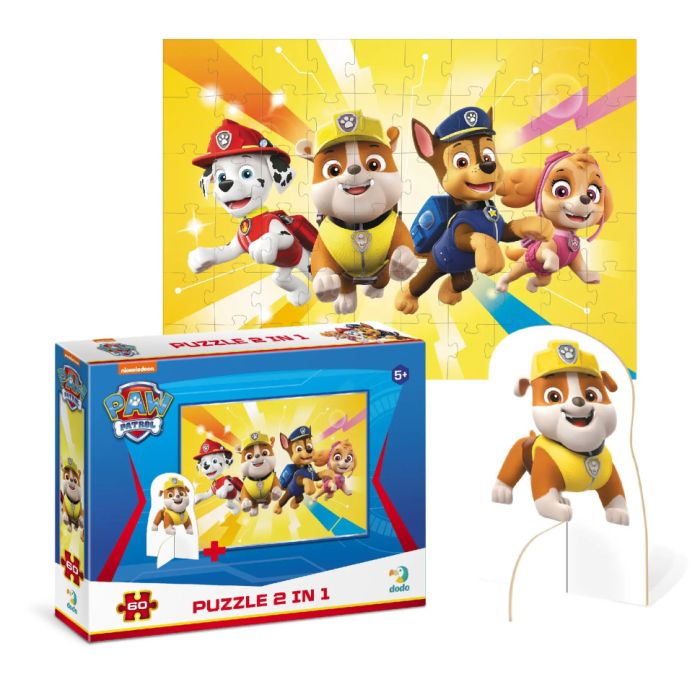 Детские Пазлы Paw Patrol "Отчаянная четверка" DoDo 200164 60 элементов, с фигуркой