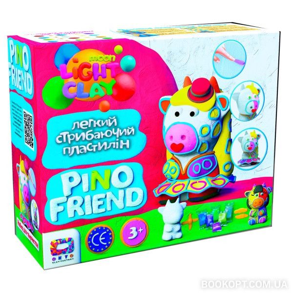 Набор легкого прыгающего пластилина  Pino Friend "Диди" TM Moon light clay 70061 с фигуркой