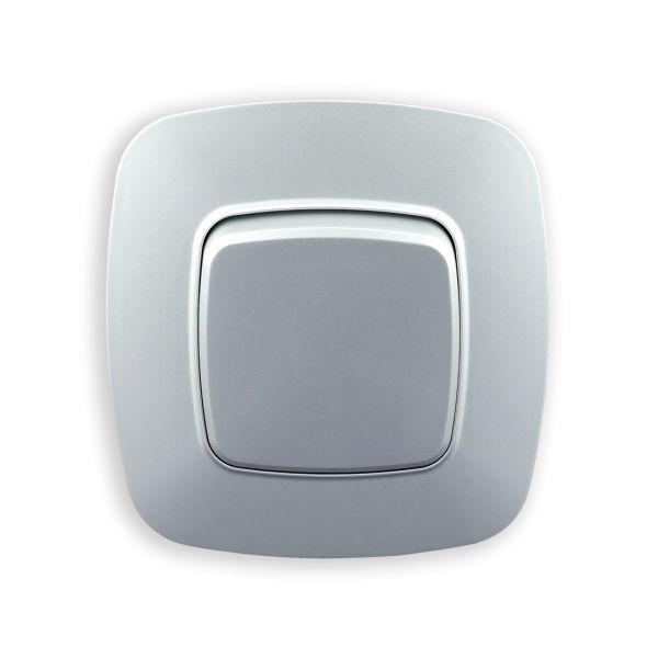 Выключатель 1-клавишный серебро ELA