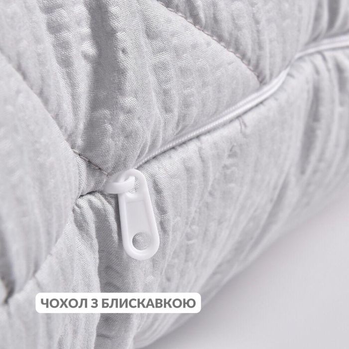 Подушка NORDIC COMFORT+ IDEIA 70х70 см чохол стьобаний зі змійкою антиалергенне волокно сіра