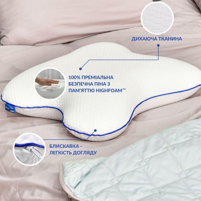 Подушка ортопедична MEMORY FOAM IDEIA метелик 58х50х12 см з ефектом пам'яті