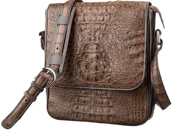 Сумка мужская CROCODILE LEATHER 18262 из натуральной кожи крокодила Коричневая Сумка мужская CROCODILE LEATHER 18262 из натуральной кожи крокодила Коричневая