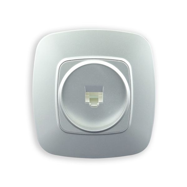 Розетка Horoz телефонная цифровая серебро ELA