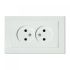 Розетка двойная Horoz без заземления белая OVIVO MINA