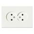 Розетка Horoz двойная без заземления белая OVIVO GRANO
