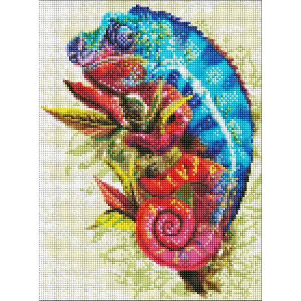 Алмазная мозаика "Яркий хамелеон" Идейка AMO7457 30х40 см