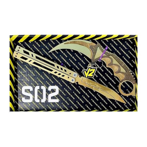 Набор ножей сувенирных деревянных SO-2 "БАБОЧКА LEGASY & КЕРАМБИТ GOLD" SO2-1-B