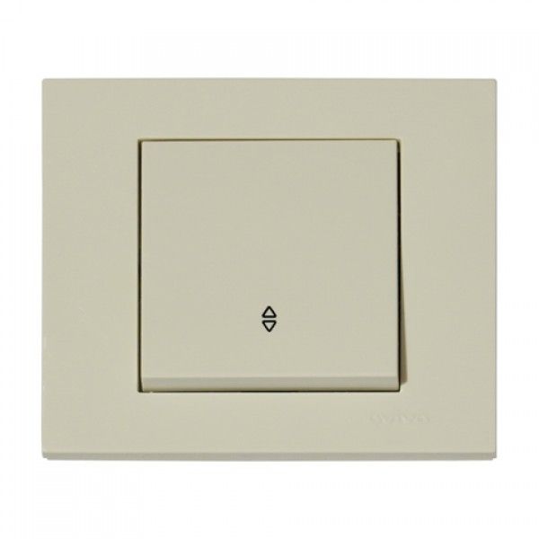 Выключатель Horoz проходной 1-клавишный кремовый OVIVO GRANO