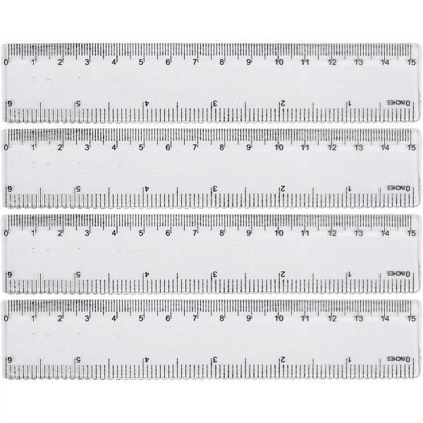 Линейка прозрачная Bambi 8815 пластиковая, 15 см