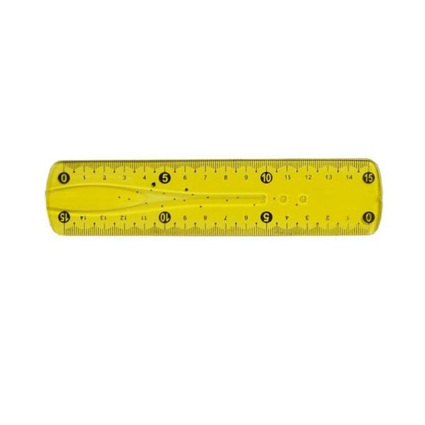 Линейка неломайка Bambi 0015, 15 см (Желтый)