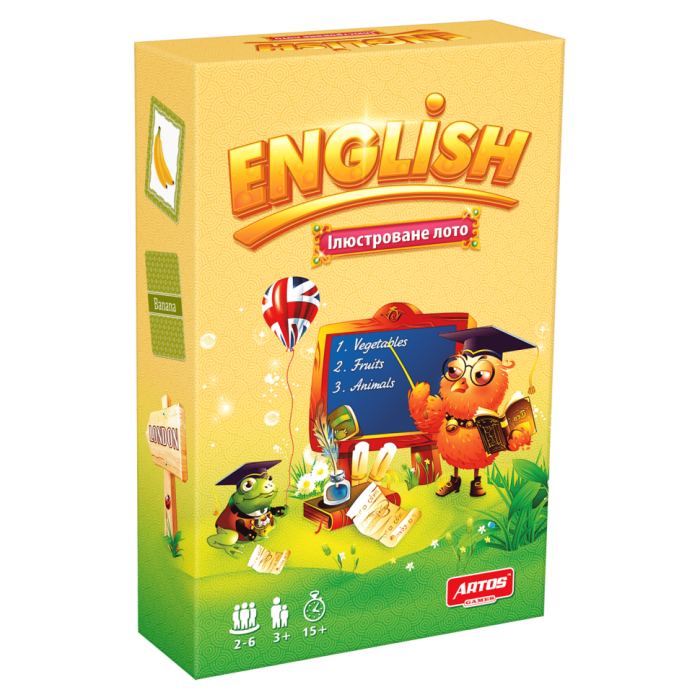 Обучающая настольная игра Лото "ENGLISH" 0796 иллюстрированная