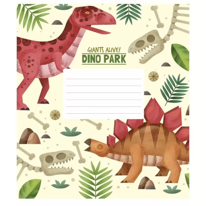 Тетрадь ученическая Dino park 012-3227K-4  в клетку на 12 листов            