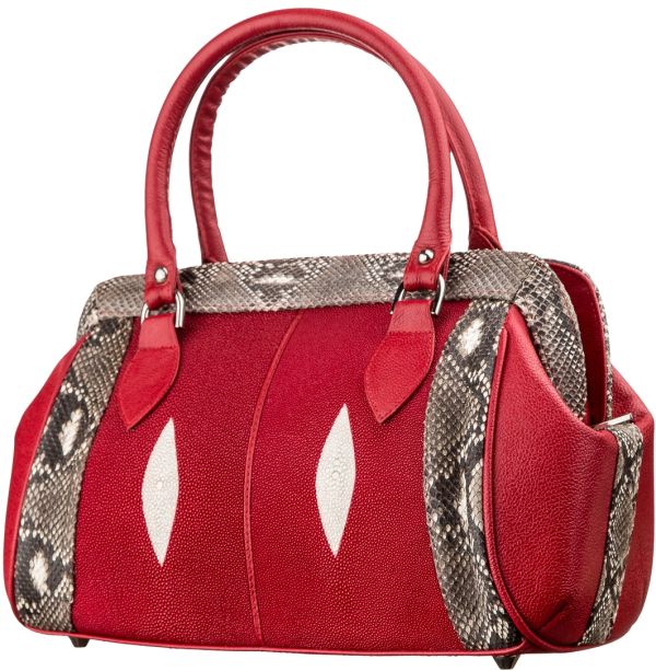 Сумка женская STINGRAY LEATHER 18224 из натуральной кожи морского ската Красная Сумка женская STINGRAY LEATHER 18224 из натуральной кожи морского ската Красная
