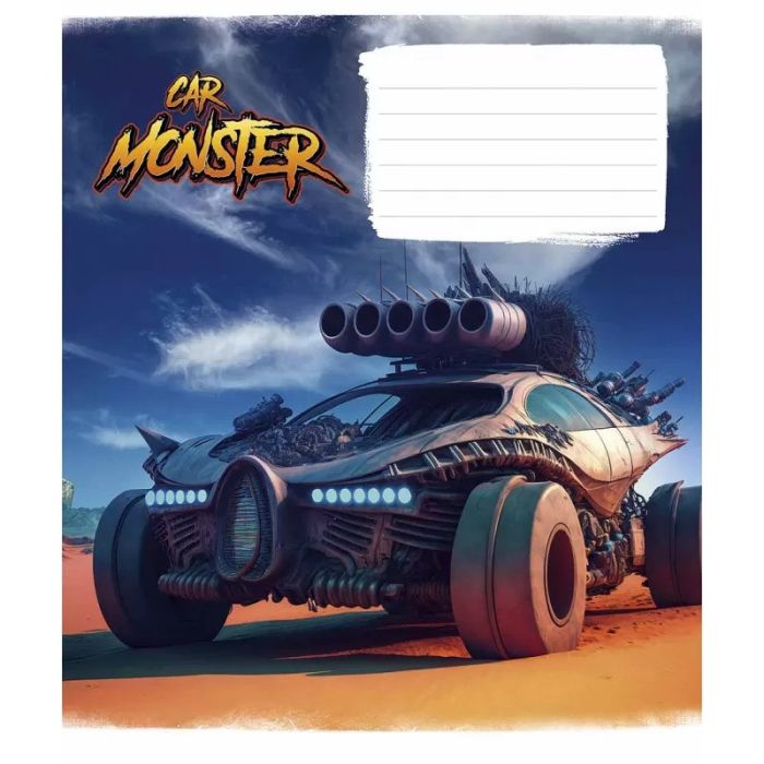 Тетрадь ученическая "Monster cars" 012-3243L-1 в линию, 12 листов