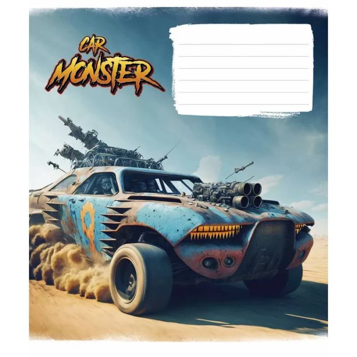 Тетрадь ученическая "Monster cars" 012-3243L-4 в линию, 12 листов