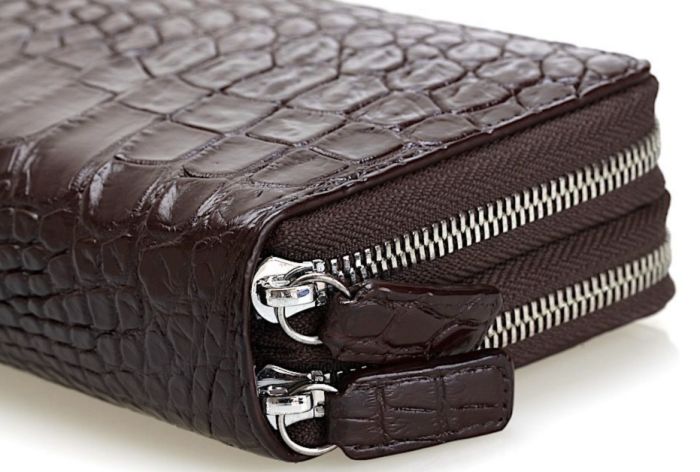 Кошелек-клатч CROCODILE LEATHER 18260 из натуральной кожи крокодила Коричневый