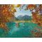 Алмазная мозаика "Прогулка по горному озеру" DBS1017 Brushme 40х50 см