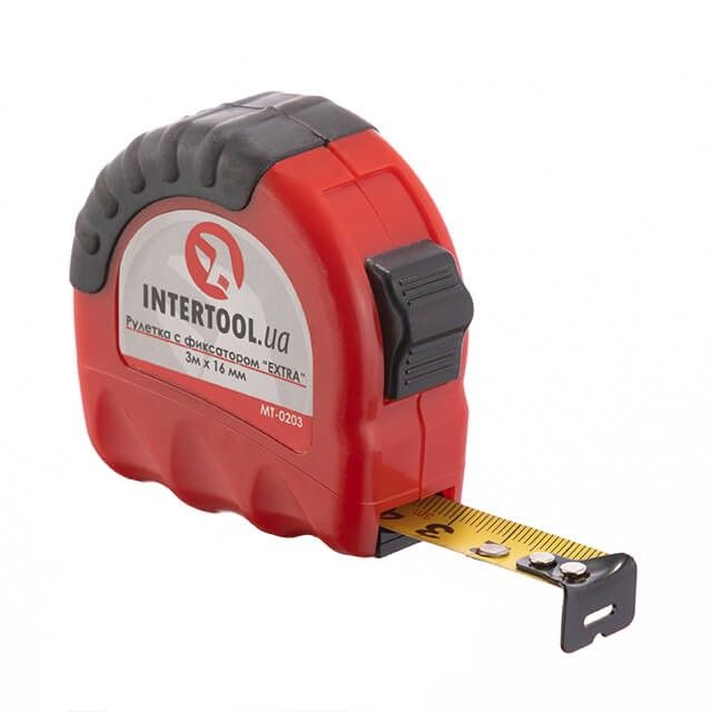 Рулетка с металлическим полотном 3м x 16мм ,EXTRA, INTERTOOL MT-0203