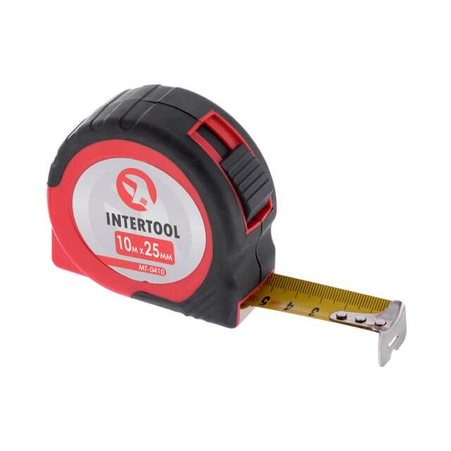 Рулетка с фиксатором 10м x 25мм INTERTOOL MT-0410