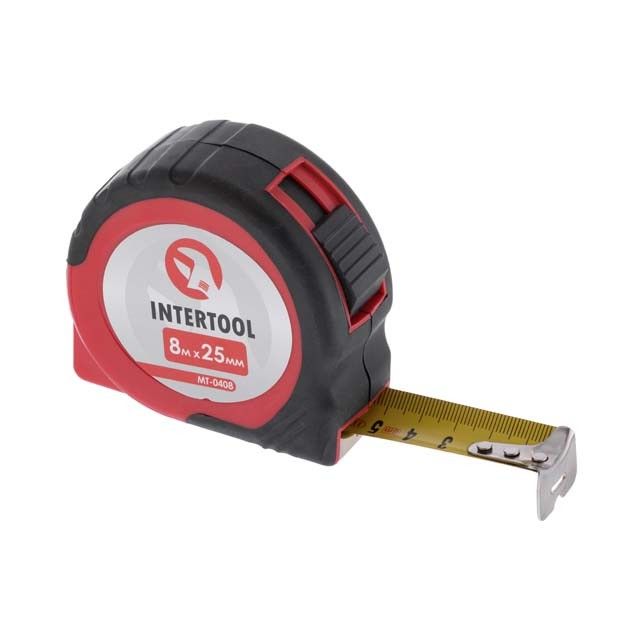 Рулетка с фиксатором 8м x 25мм INTERTOOL MT-0408