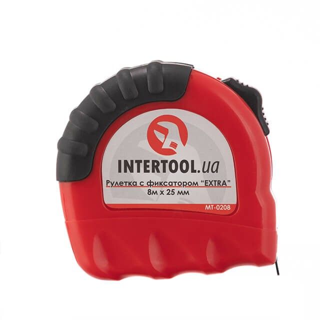 Рулетка с металлическим полотном 8м x 25мм ,EXTRA, INTERTOOL MT-0208