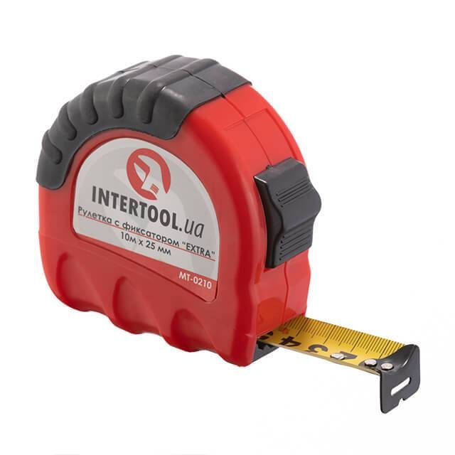 Рулетка с металлическим полотном 10м x 25мм "EXTRA" INTERTOOL MT-0210