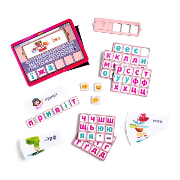 Планшет для девочек "Собери слово по картинке" Ubumblebees (ПСД199-УКР) PSD199-UKR на украинском языке