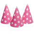 Колпак праздничный "Горошек розовый" 7003-0011, 15см, в упаковке 20 шт