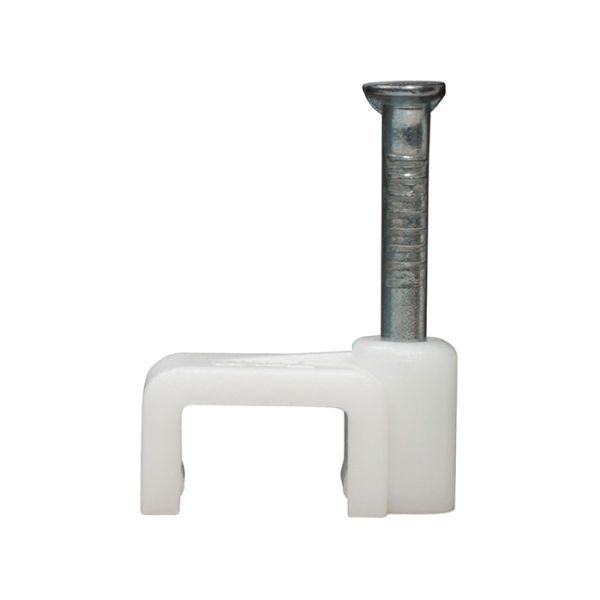 Кабельная скоба 12х5мм плоская белая