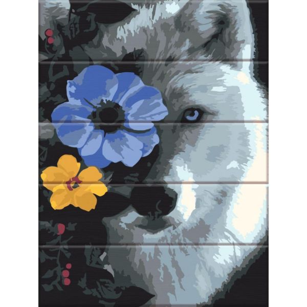 Картина по номерам по дереву "Волк" ASW191 30х40 см  