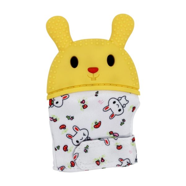 Прорезыватель-перчатка "Зайка" MGZ-0404(Yellow) на липучке