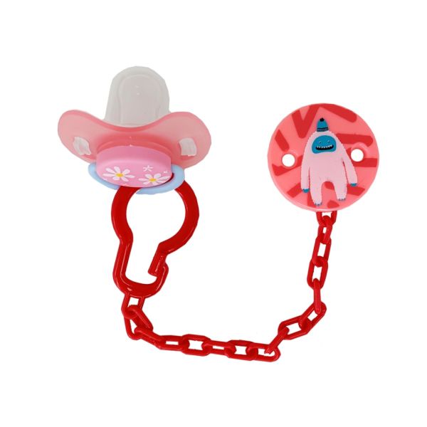 Детский набор Цепочка с пустышкой MGZ-0502(Red) с крышкой