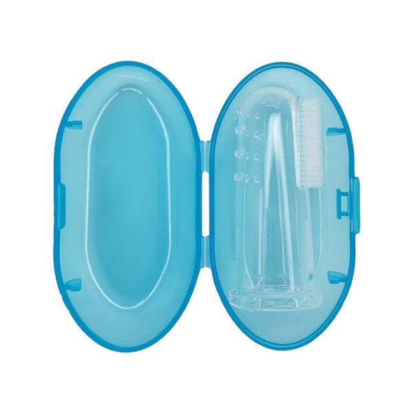 Силиконовая зубная щетка для десен MGZ-0706(Blue) в футляре 