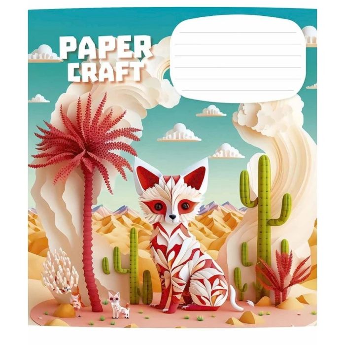 Тетрадь ученическая "Paper craft" 012-3354C-1 в косую линию, 12 листов